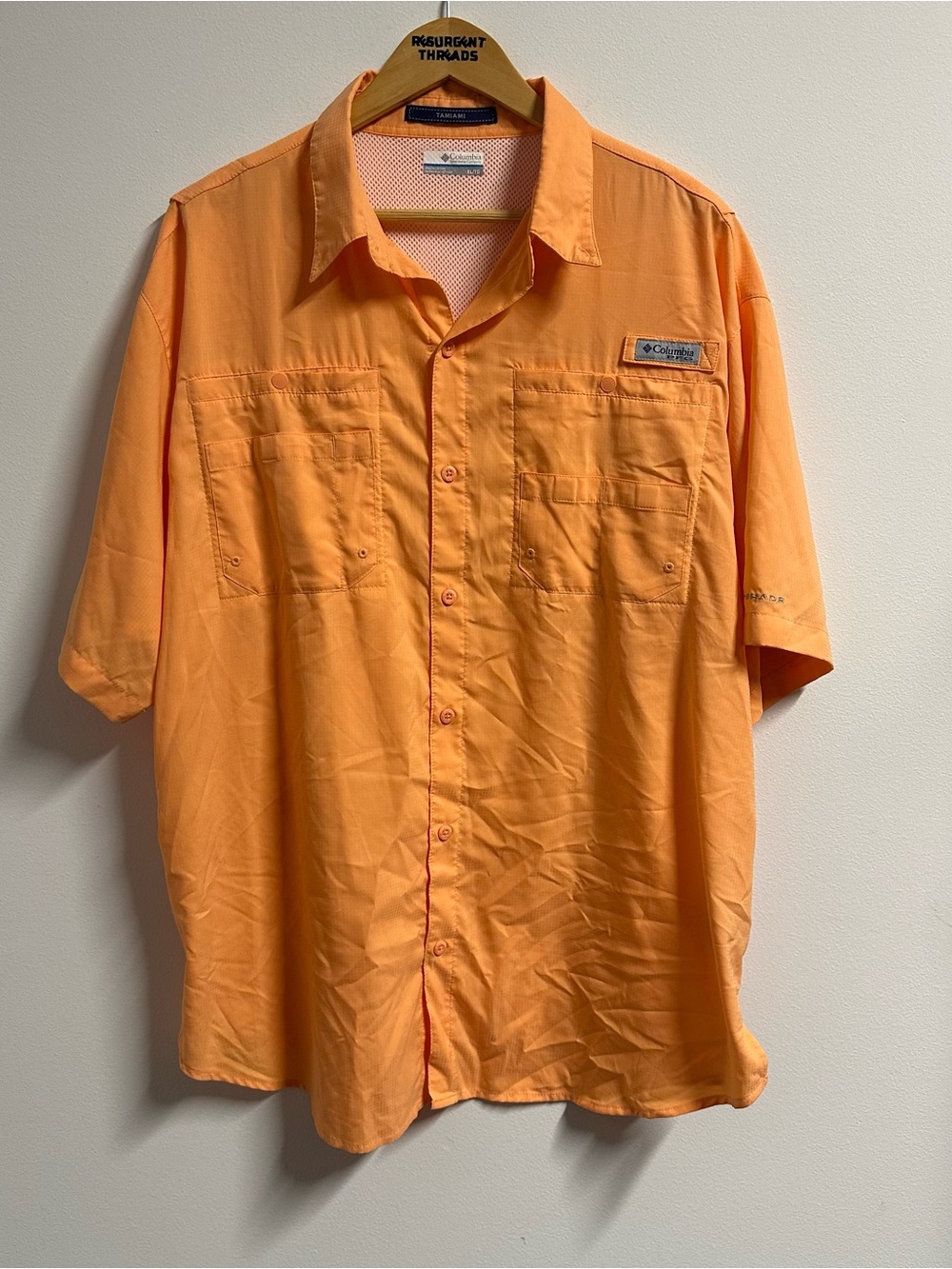 Columbia Orange Button Up Shirt XL